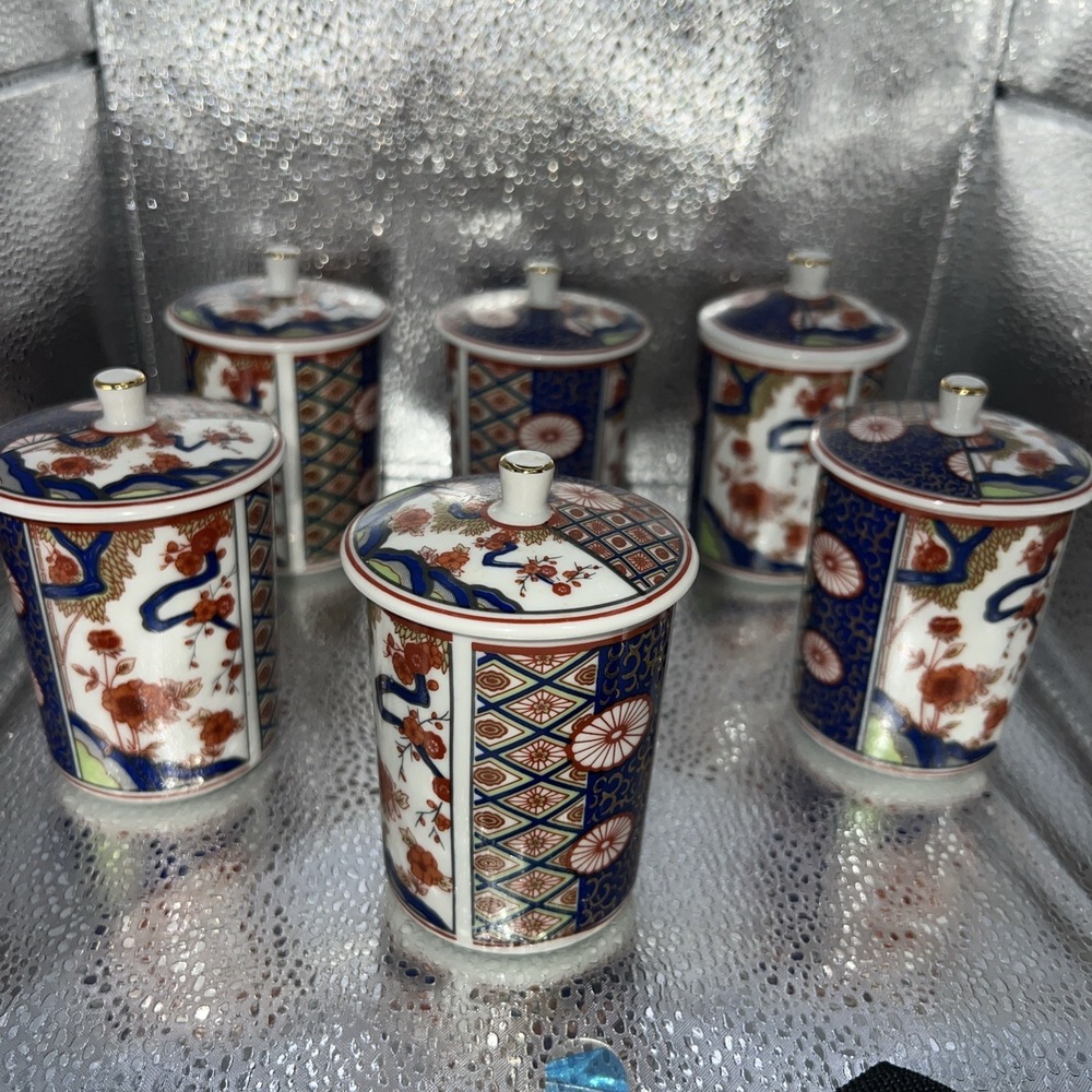 tatung fine China Set Of 6 W/ Lids‎ , Mint  Condition , Rare Vintage